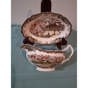 Johnson Brothers Friendly Village Gravy Boat and Underplate The Well England